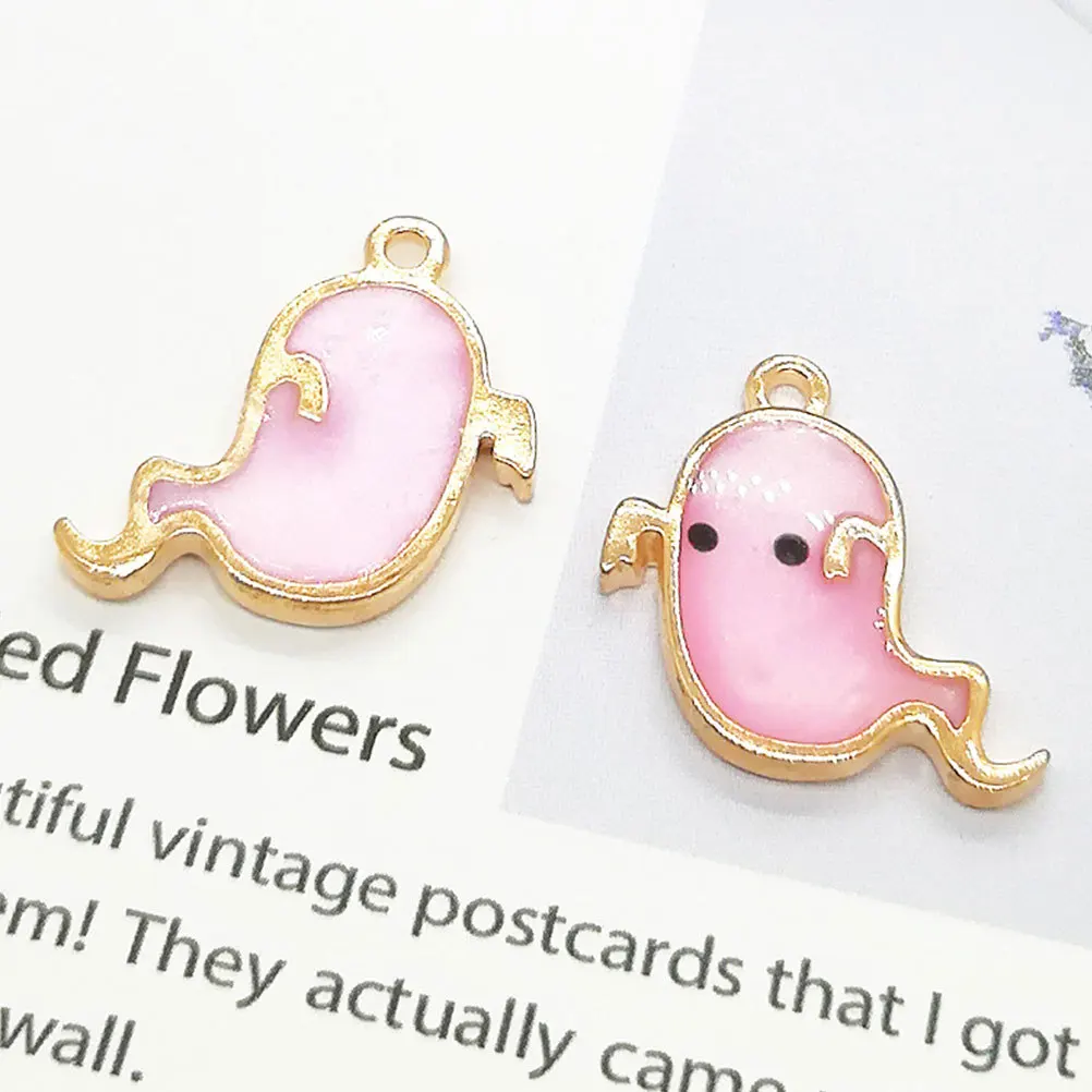 

50Pcs Halloween Jewelry Accessories Alloy Pendant DIY Ghost Charms for Necklace Craft Accessories Halloween Alloy Charm