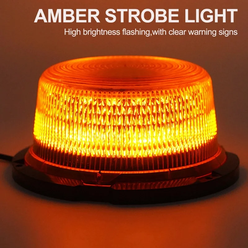 90LED Emergency Safety Flashing Warning Beacon Lights with Magnetic Base for Vehicles Car Trucks Tralier Tractor Forklift Bus