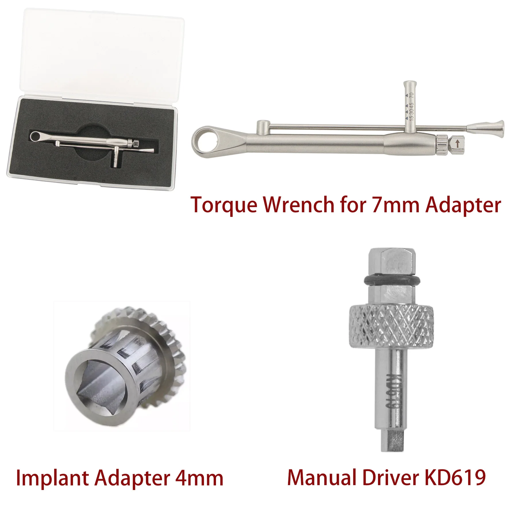 

Dental Implant Screwdriver Manual Driver KD619 fit Abutment Adapter 4mm for 7mm Torque Wrench