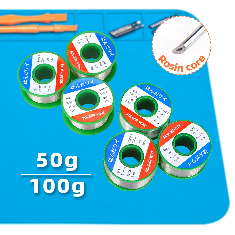 High purity lead-free small roll solder wire Sn99.3Cu07, no cleaning tin wire, low melting point rosin core