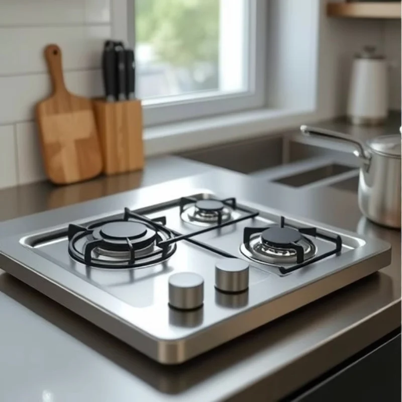 Household Built-in Stainless Steel Gas Stove Natural Gas LPG Double Burner 3000-3800W Energy Saving Electronic Pulse Ignition