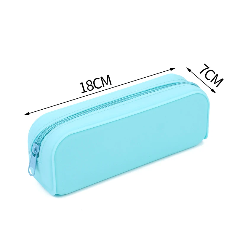 Waterproof Soft Silicone Pencil Case Candy Color Pencil Stationery Box Large Capacity Makeup Brush Storage Box Student Supplies