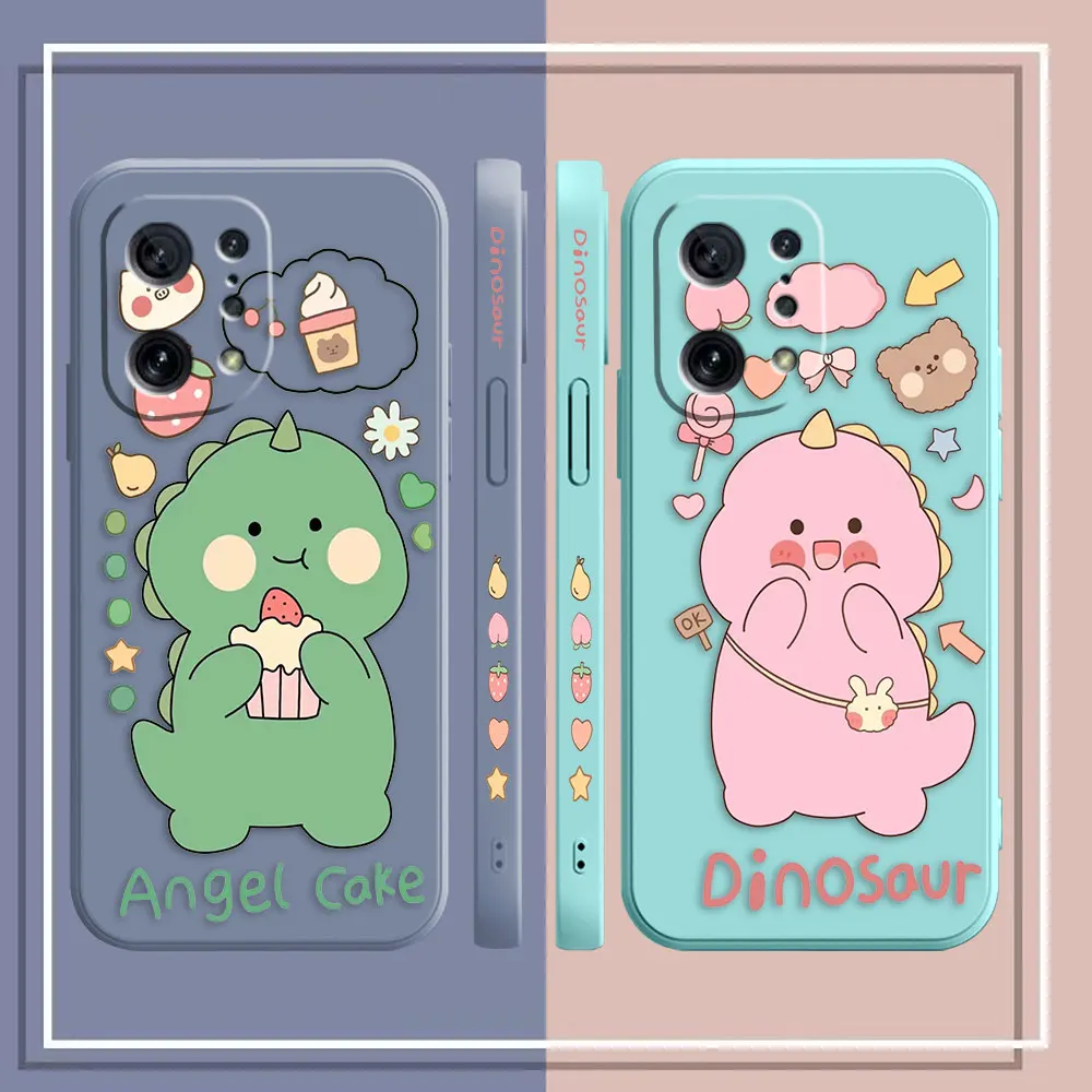 Phone Case For OPPO OPPO FIND X5 X6 X3 X2 REALME 5 6 7 X7 X50 RENO ACE 2 4G 5G PRO Case Cover Funda Cqoue Shell Little Dinosaur