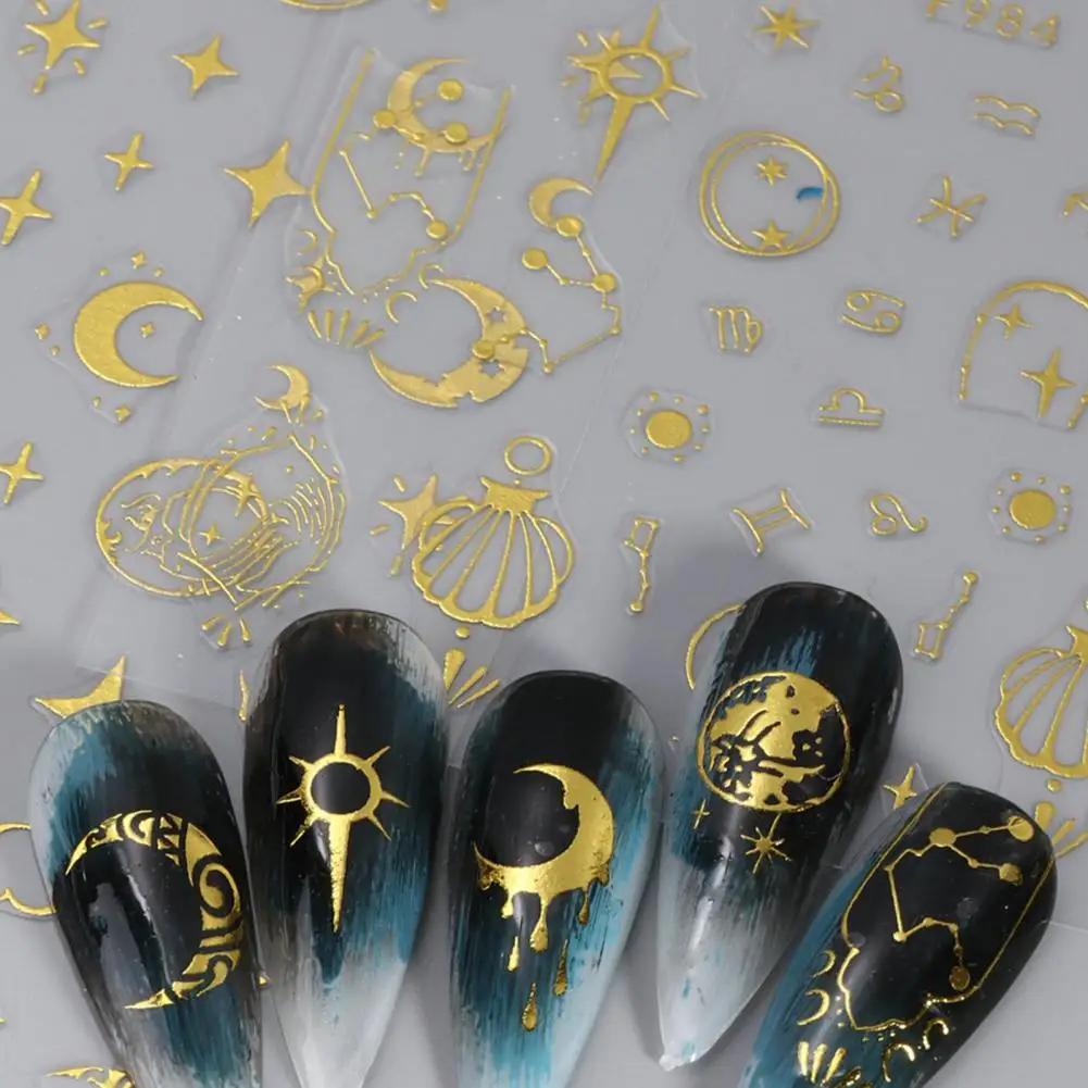 3d Star Nail Stickers Gouden Ster Nail Stickers Retro 3d Ontwerpen Voor Diy Nail Art Zelfklevende Stickers Levert Accessoires Gemakkelijk