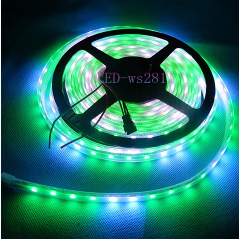 WS2812B Akıllı piksel led şerit ışık; 1m/2m/3m/5m WS2812 IC;30/60/144 piksel/led/m;IP30/IP65/IP67,DC5V tam renkli lamba bandı