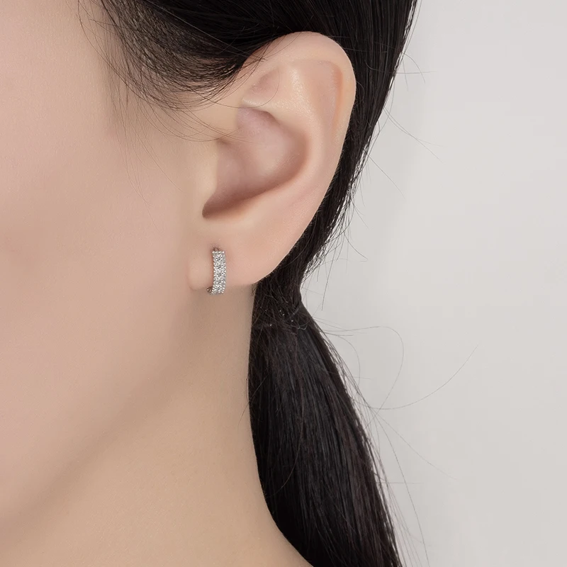 PERFANY 0.14CT Moissanite Earrings for Women S925 Pure Silver Laboratory Cultivated Diamonds Fashion Wedding Jewelry Party Gifts