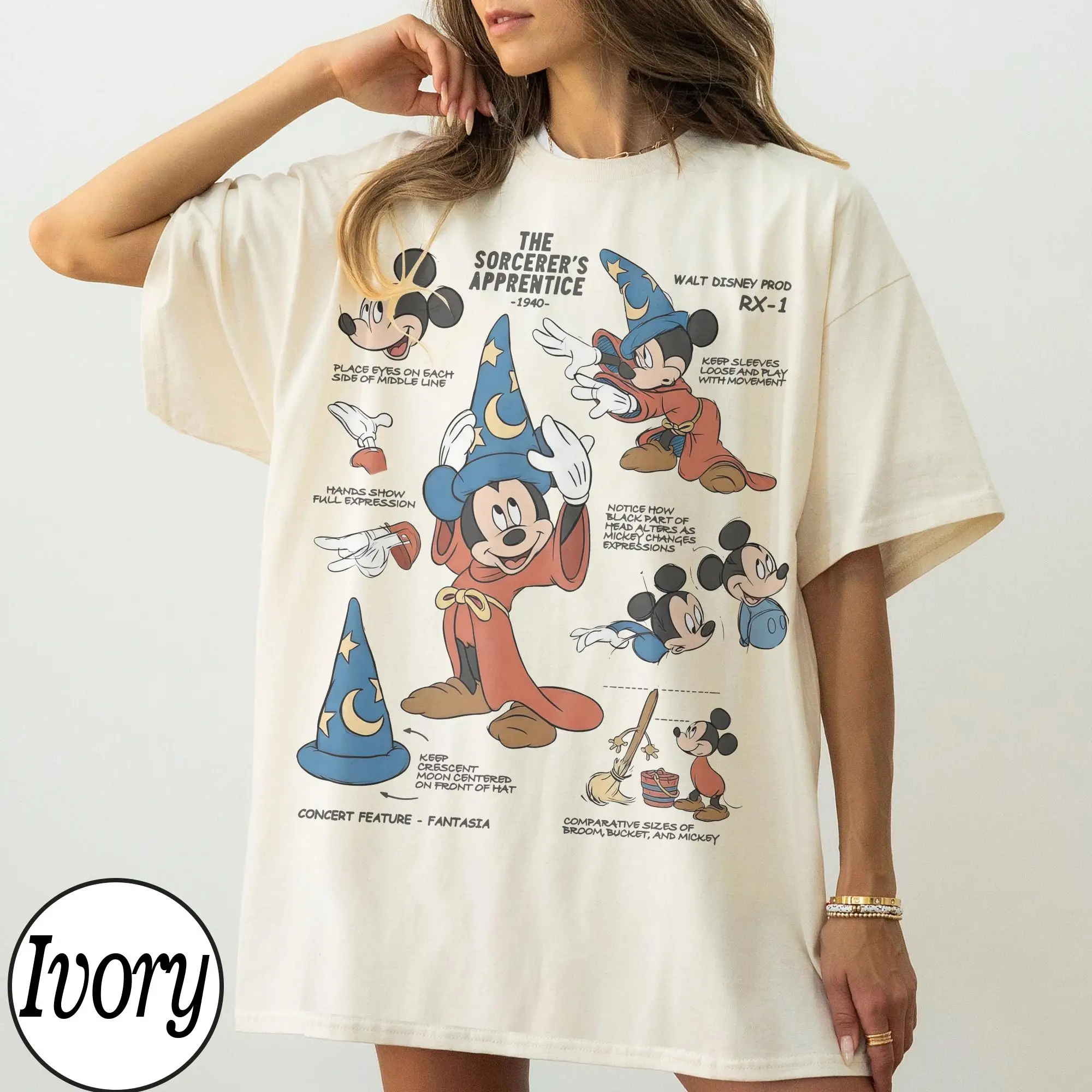 Retro Disney The Sorcerers Apprentice Fantasia Mickey Sketch Shirt, Fantasmic Mickey Sorcerer Tee, Disneyland Family Trip Shirts