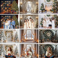 MOON.QG Christmas Home Decoration Backdrops For Photography Gifts White Snow Arch Door Photo Backgrounds Accessories Wallpaper