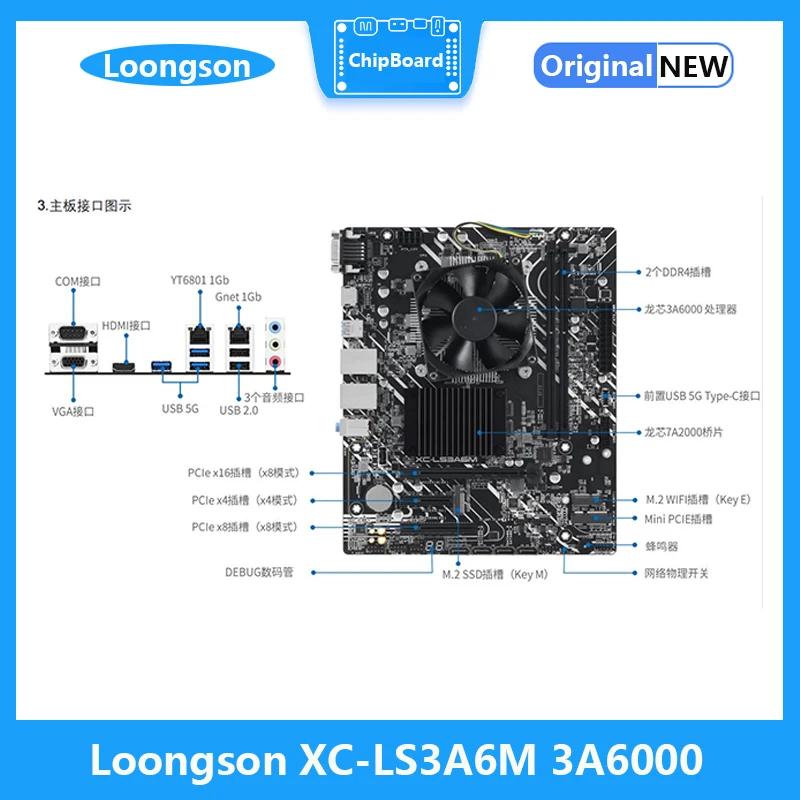 Imagem -03 - Corerboard 3a6000 Placa do Núcleo Loongson-xc-ls3a6m