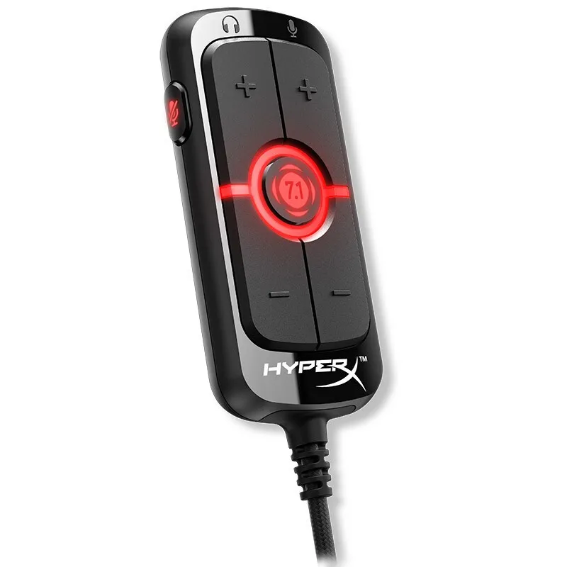 Placa de som USB Hyper X Amp 7.1 Som surround virtual Placa de som USB Controle remoto