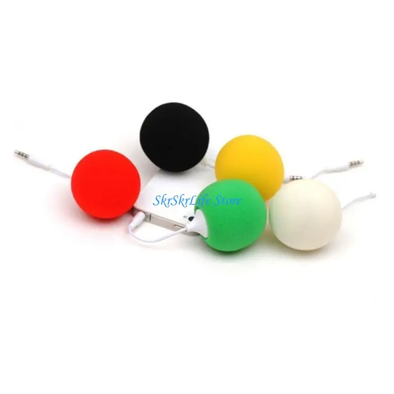 E65E Universal Travel Aux-Speaker Sponge Ball Speaker Birthday Gift for Him