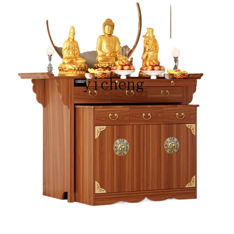 ZF Altar Incense Burner Table Household Solid Wood Altar Altar Household Guanyin Heightened Worship Table