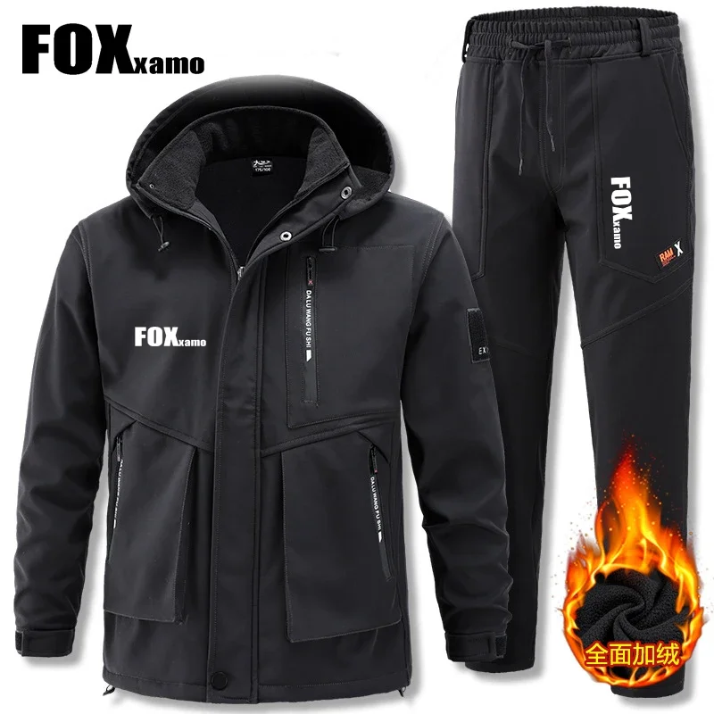 Foxxamo Winter Cycling Suit Military Tactical Assault Jacket Hunting Men's Mountaineering Charge Coat Waterproof and Warm Pants