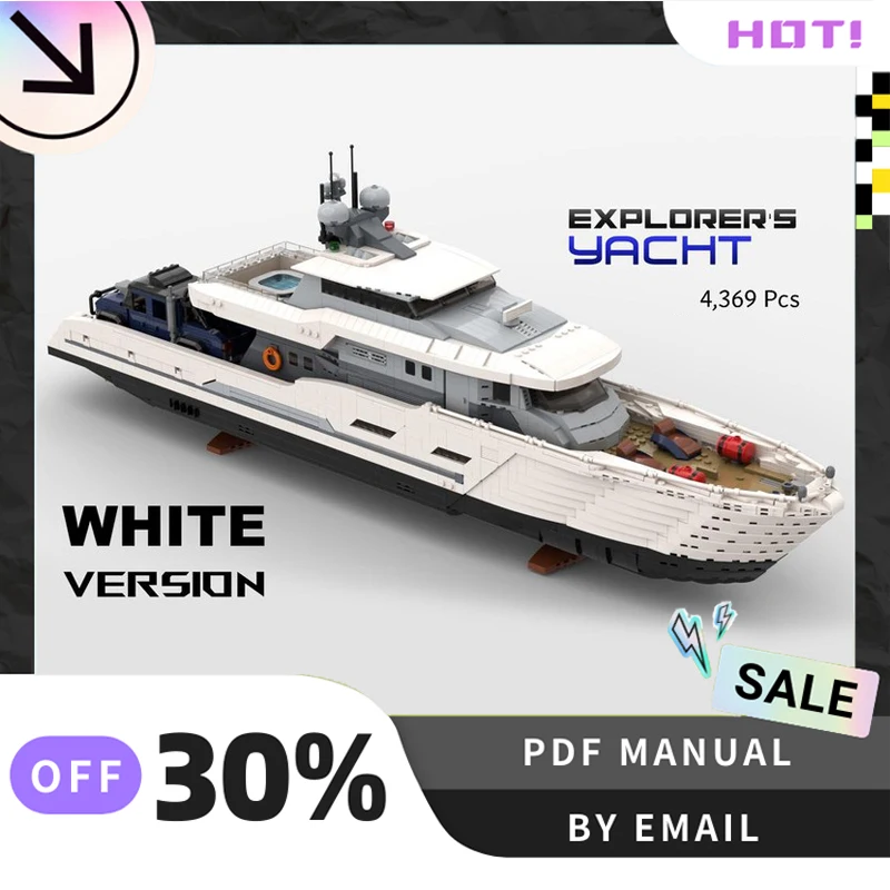 

[4367PCS] Customized MOC Explorer's Yacht Creative Building Blocks Set STEM Toys DIY Construction Model Kit Birthday Gifts