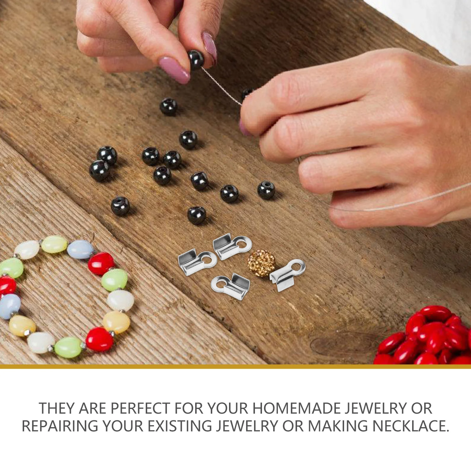 100 قطعة عقد دي اي واي سوار المشابك عدة مجوهرات معدنية موصل اكسسوارات للهدايا محلية الصنع الحبل ينتهي لصنع المجوهرات #1