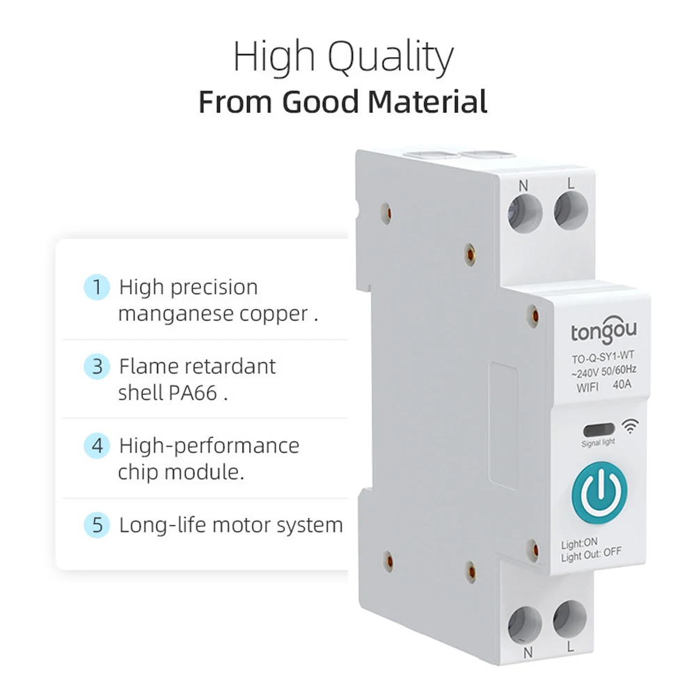 

Tuya Wifi Intelligent Circuit Breaker Wireless Remotes Control Switch Mobilephone APP Remotes Viewing Intelligent Home Equipment