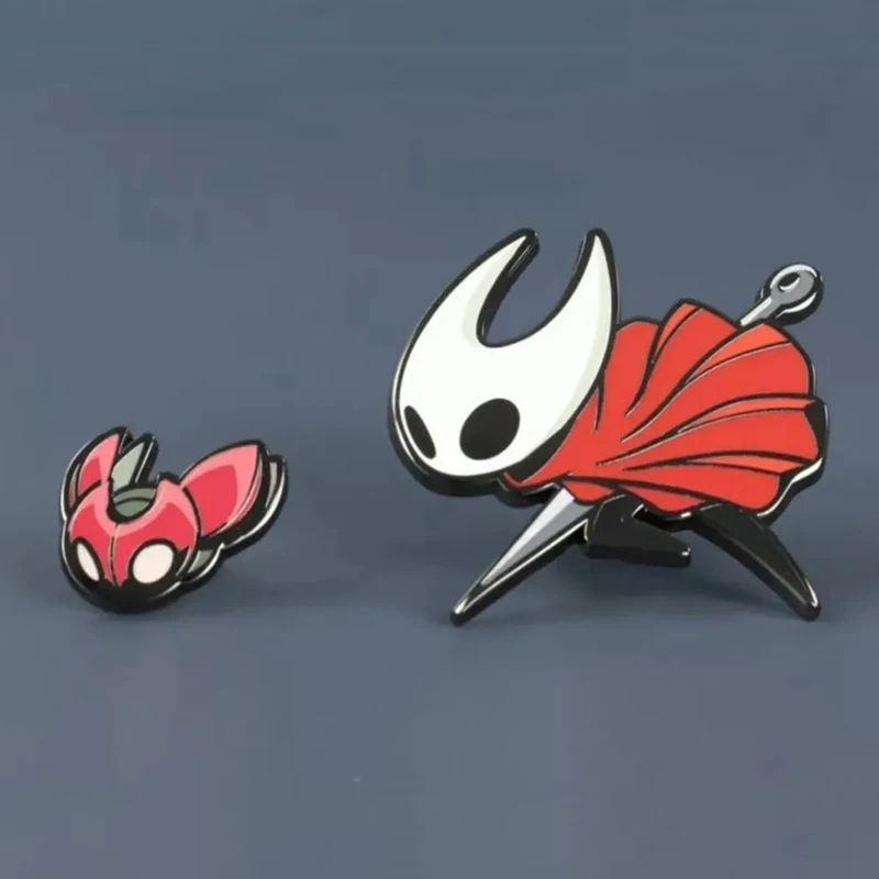 Jogo oco cavaleiro silksong hornet cosplay broche dos desenhos animados conjunto de crachá de metal mochila traje pinos jóias acessórios
