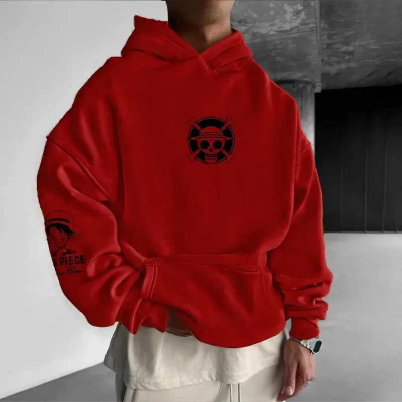 ONE PIECE Tendência Explosão Animação Moletom Com Capuz Algodão Casual Moda Esportes Versáteis Outono e Inverno Masculino e Feminino Hoodies