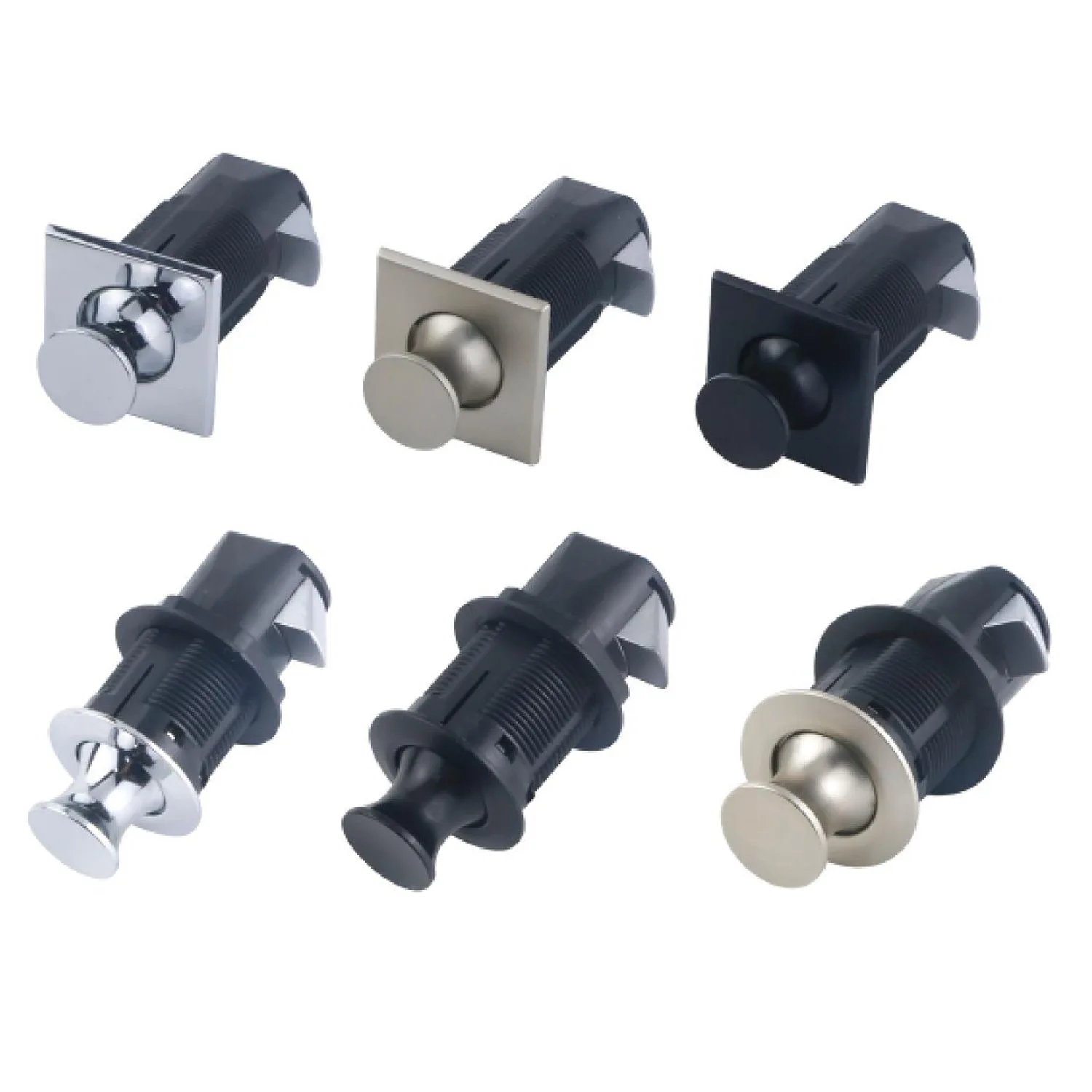 Round Square Push Button Latch Lock RV Camper Boat Yacht Drawer Cabinet Door