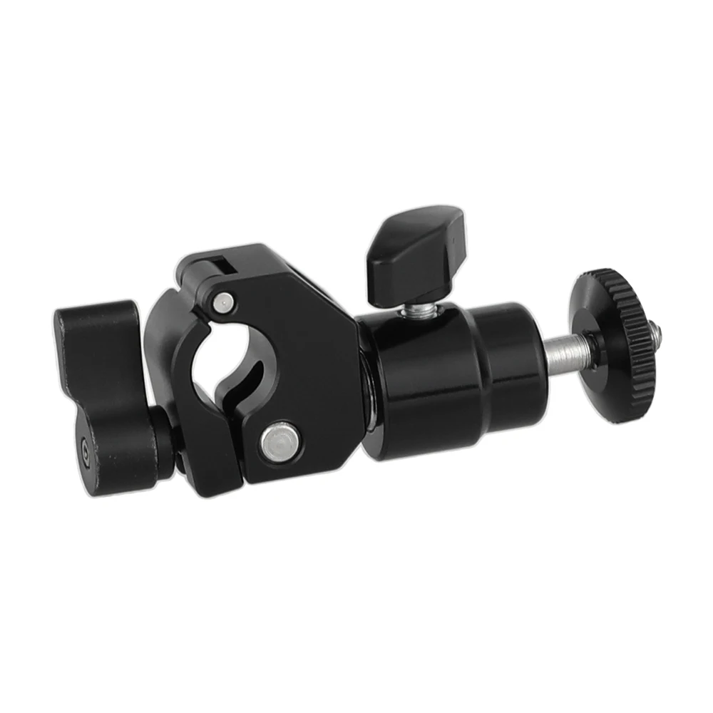 HDRIG-abrazadera de varilla de liberación rápida de 15mm y soporte de cabeza de bola de tornillo de pulgar de 1/4 "-20 (perilla de bloqueo negra) para extensión de varilla