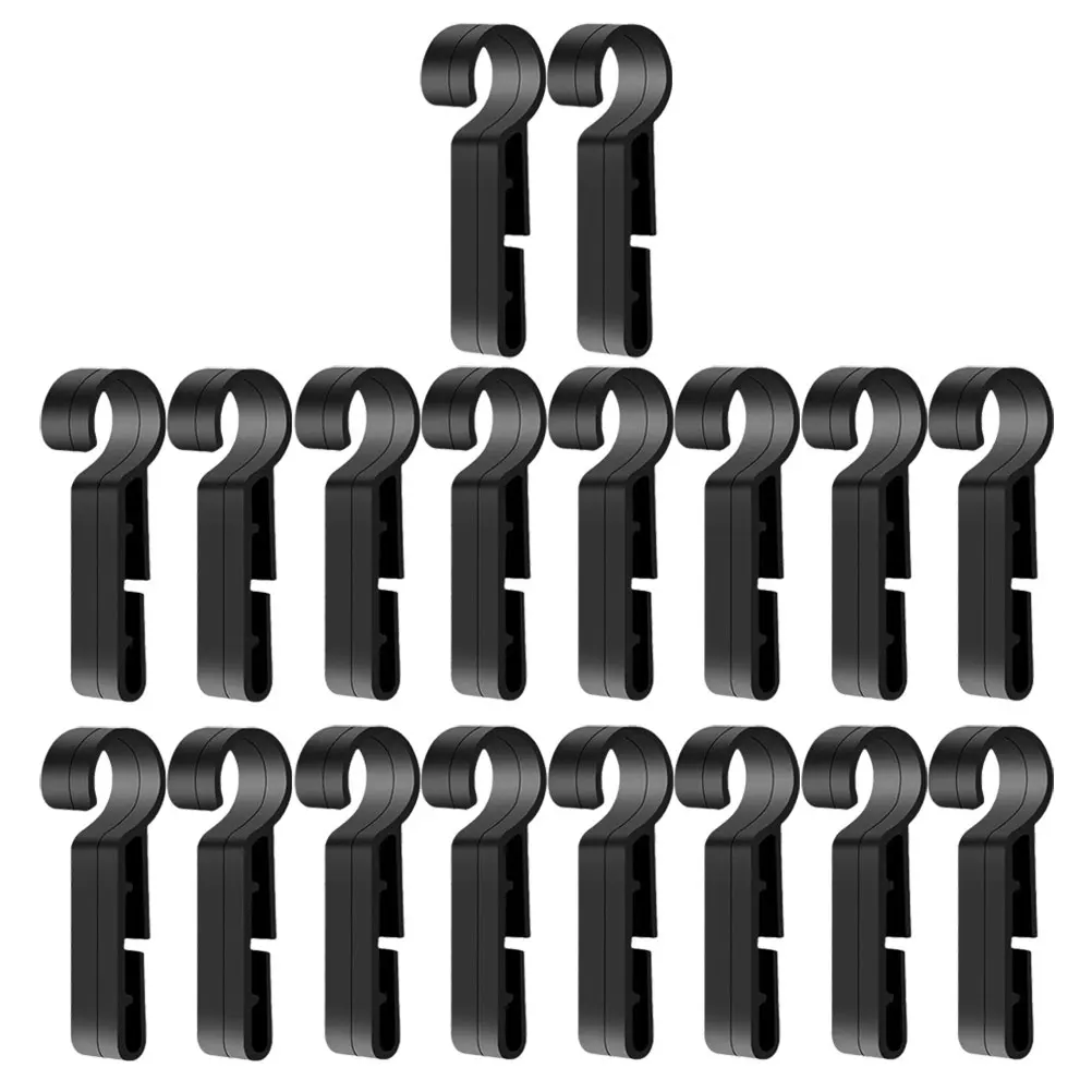 

24 Pcs Hard Hat Light Clip Clips for Headlamp Headlights Flashlight Mount Hooks Black