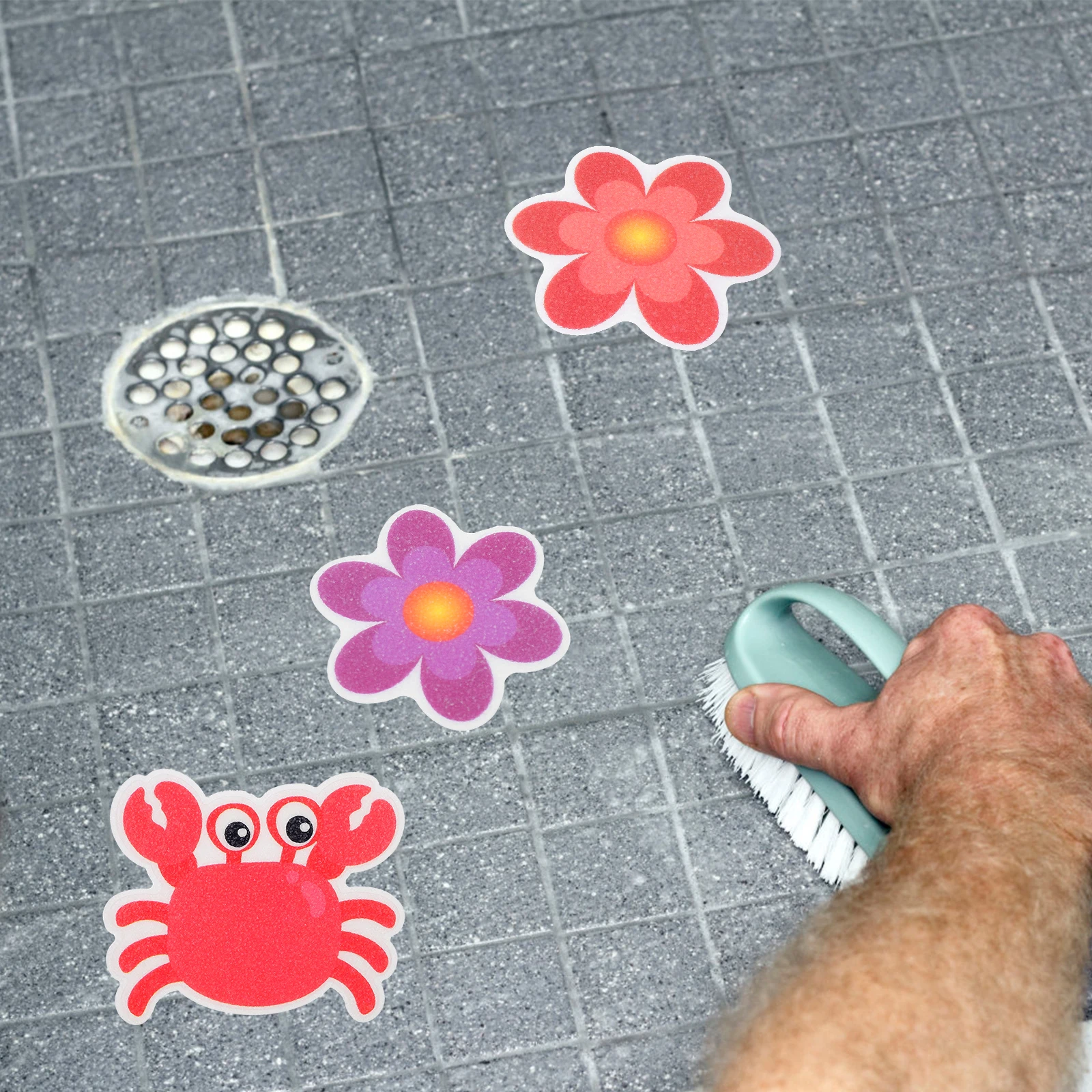 

1 Set Non-Slip Bathtub Stickers Anti-Skid Waterproof Floor Decals For Kids Slip-Proof Surface Easy Install Scraper Included