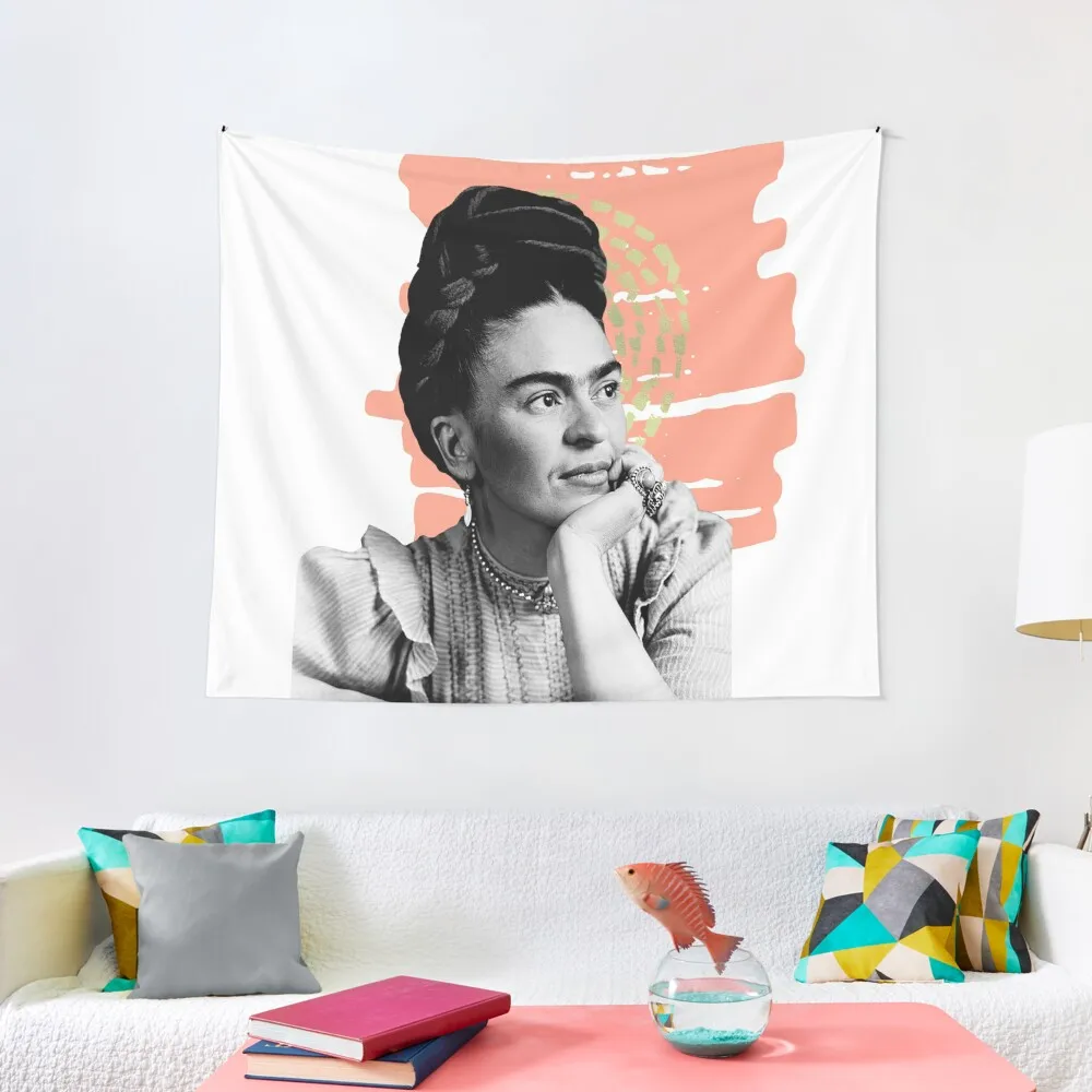 Frida Kahlo, watercolor flowers, color, black and white Tapestry House Decoration Wall Art Mushroom Nordic Home Decor Tapestry