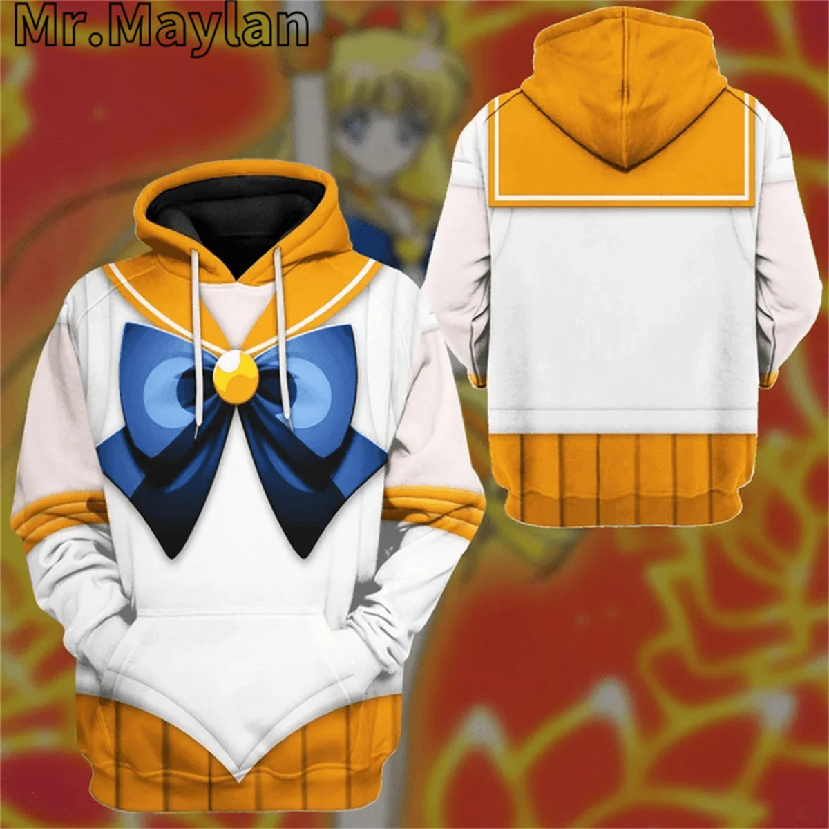 Sailor Venus Custom Cosplay Costume Apparel 3D Unisex Hoodie Men Sweatshirt Streetwear Zip Pullover Casual Jacket Tracksuits-88