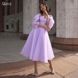 Qanz Princess Prom Dresses Sweetheart High Slit Elegant Women Evening Dresses Ever Pretty Satin Vestidos De Gala Customized