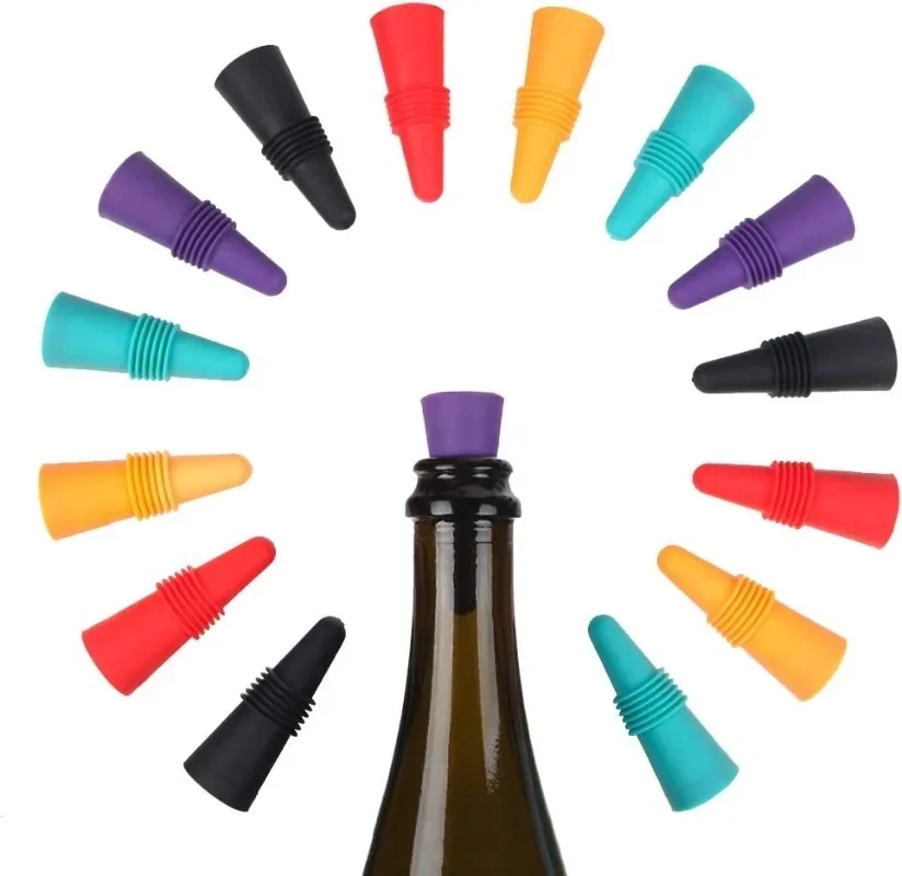 Weinstopper, Silikon-Wein- und Getränkeflaschenverschluss, wiederverwendbarer Champagnerflaschenversiegeler zum Frischhalten von Wein, Champagner