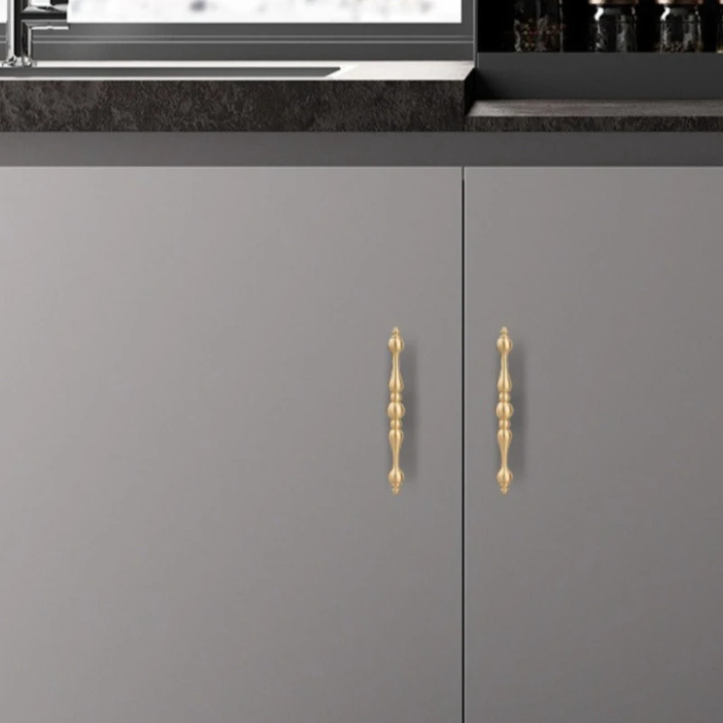Hulu Kupfergriff für Kleiderschranktür, Gold, Luxuriöser Nordischer Stil, Schuhschrank, Schublade, Nachttisch, Doppelloch, Einfache Knöpfe aus Reinem Kupfer – Detail 3