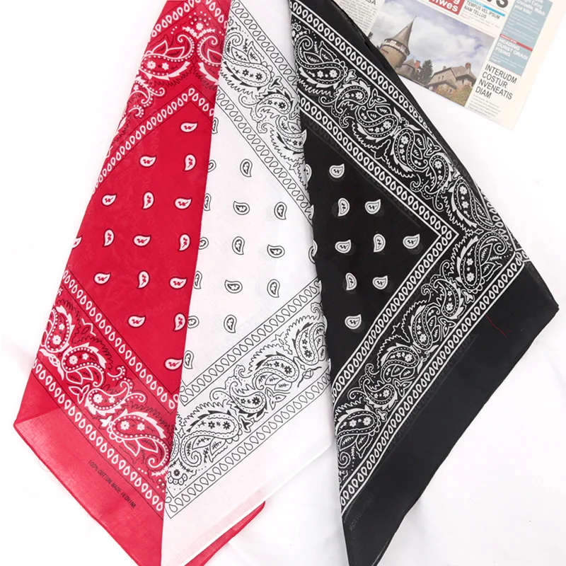 Diademas bohemias para hombre y mujer, Bandana con estampado de algodón, Bandana para el pelo, Bandana de Hip Hop, envolturas de muñeca Unisex para