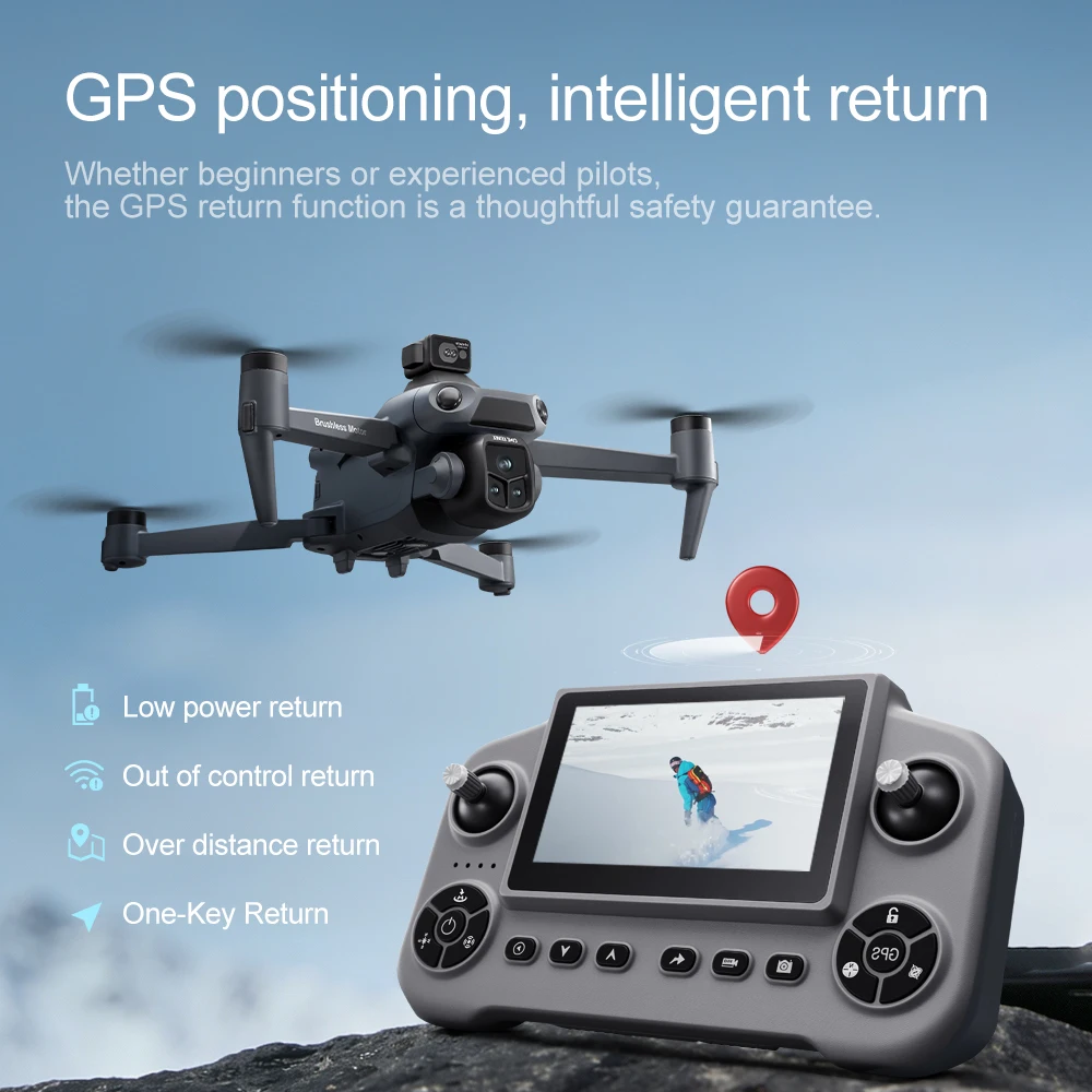 Image 5: Drone GPS Lenovo V918 MAX 360 °   Drone RC Quadricoptère Professionnel 8K HD avec Évitement d'Obstacles par Laser, Caméra WIFI et Moteur Brushless – Cadeau Idéal