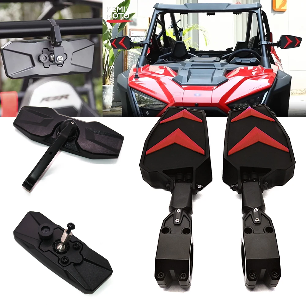 

Универсальное боковое зеркало заднего вида для UTV/ATV, крепление на руль, для Polaris XP 1000, RZR 900, Yamaha Rhinos, Ranger, Can-am Maverick X3, среднее.