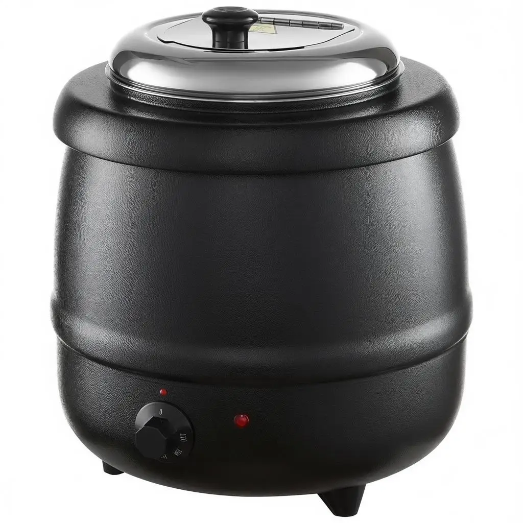 

Электрический подогреватель супов, коммерческий суповой котел на 10QT с съемной внутренней емкостью из нержавеющей стали 304, 95~176 ° Регулируемая температура F