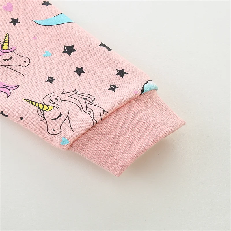 Kurtki dziecięce z kapturem i zamkiem błyskawicznym, popularne wiosenne ubrania dla dziewczynek: skaczące metry, księżyc, jednorożec, jesienne okrycia wierzchnie.