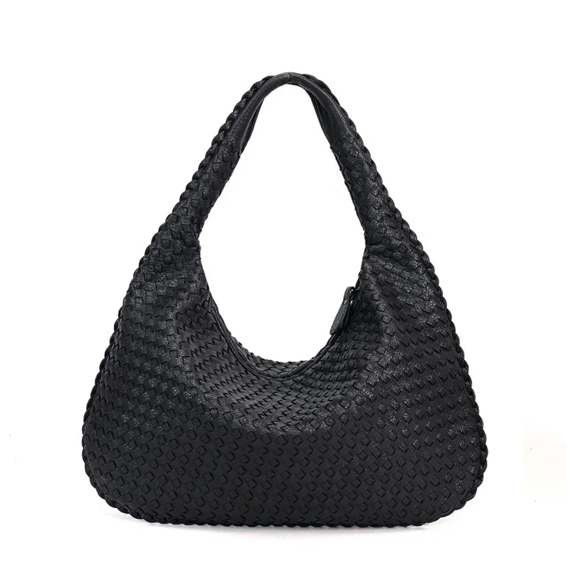 Evening Bags Woven Pu Leather Messenger Fashion Luxury Designer Handbag High Quality Black Gray Blue Shoulder Tote for Women