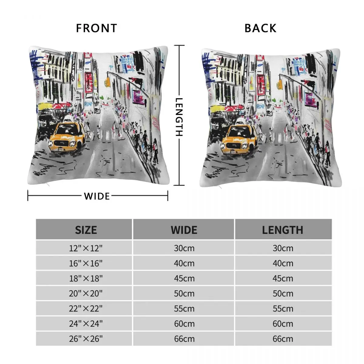 New York City Hustle Bustle Pillowcase Polyester Linen Velvet Pattern Zip Decor Home Cushion Case Wholesale