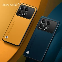 For Poco X6 Pro Luxury PU Leather Shockproof Silicone Case Cover For Xiaomi Poco X6 Pro Back Phone Case Cover Coque