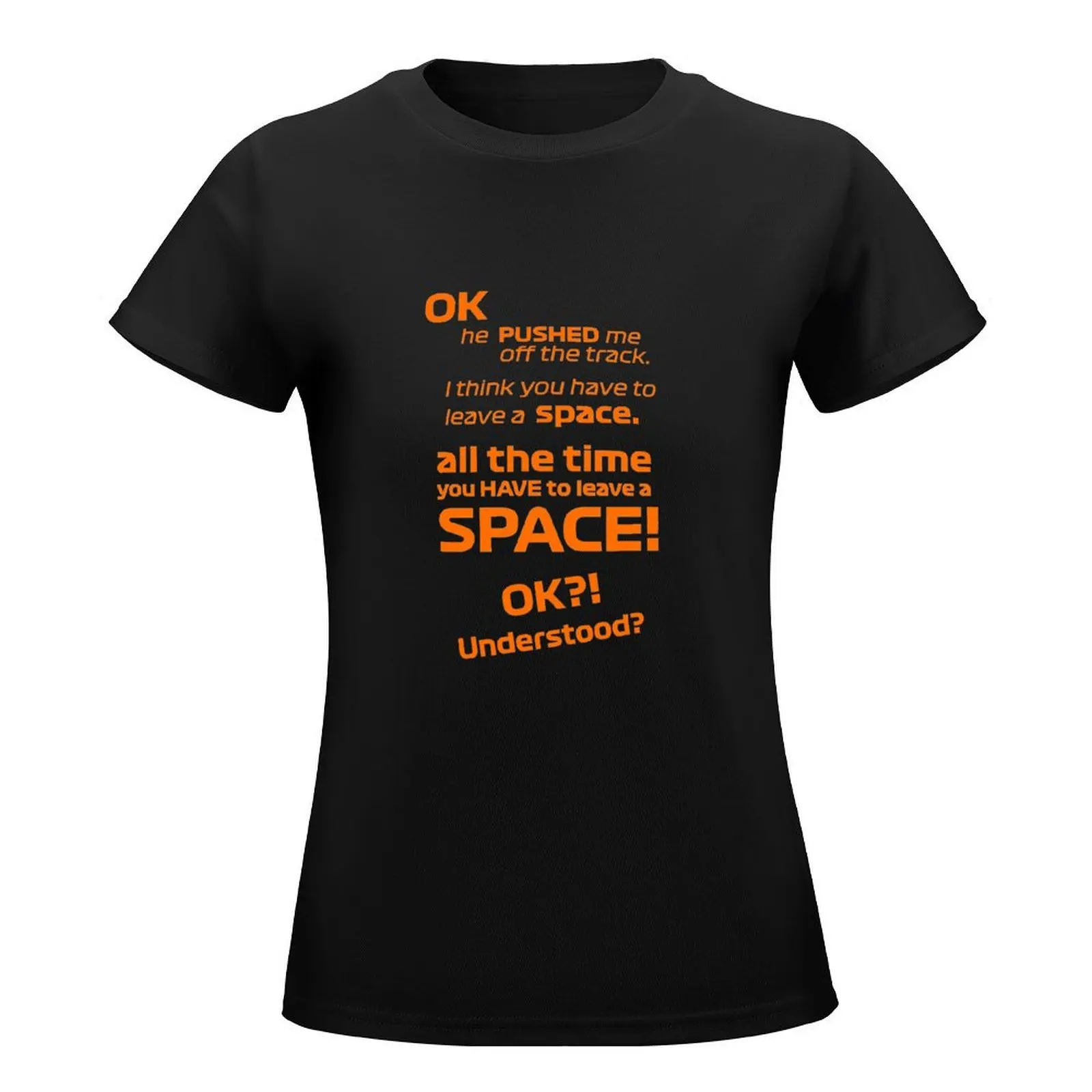 Alonso Team Radio Leave a space T-Shirt Short sleeve tee Blouse female Women's tee shirt