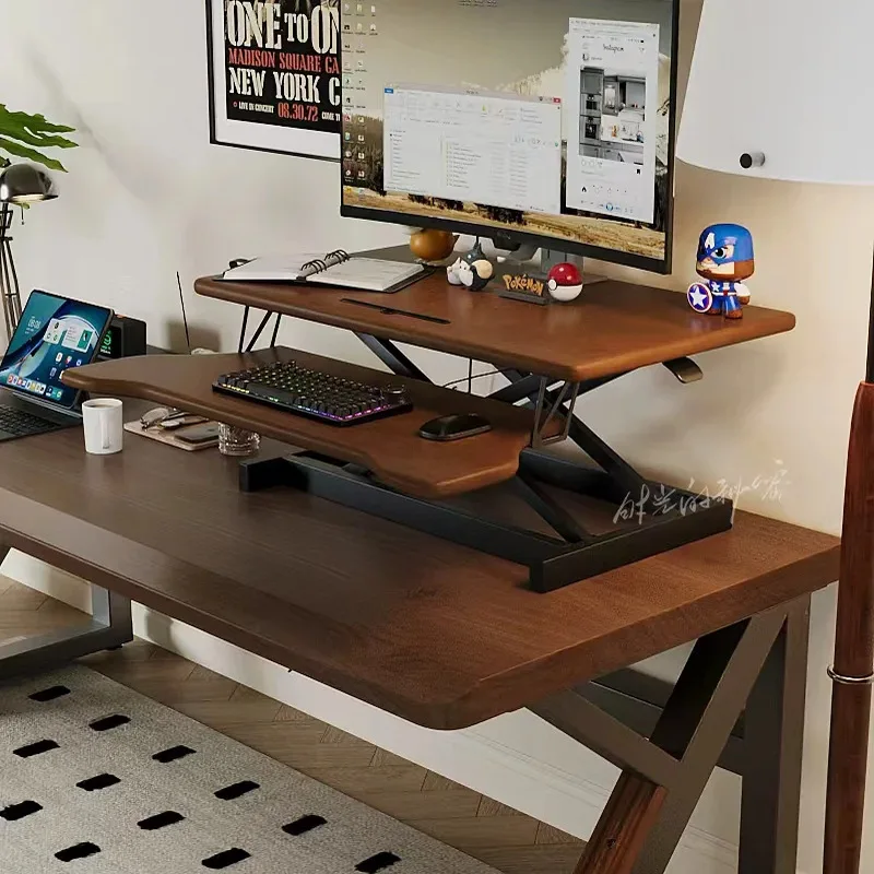 Computer monitor raised frame Standing office station Desktop raised frame Notebook solid wood support shelf