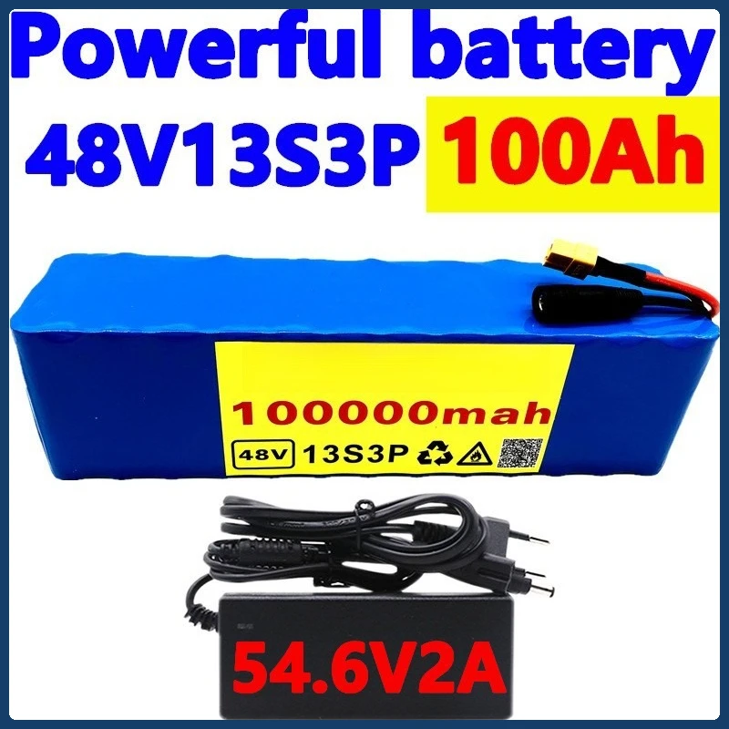 

Electric Bicycle Battery 48v 100Ah 18650 Lithium-ion Battery Pack 13S3P + Charger