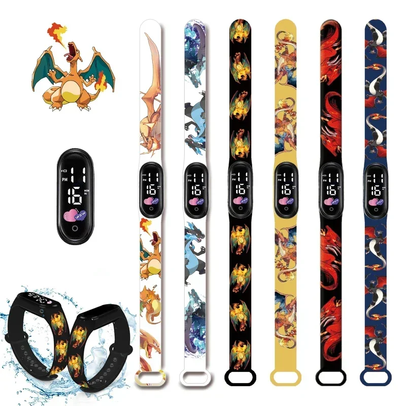 

Pokemon Charizard Digital Watches Cartoon Action Figure Anime LED Touch Waterproof Electronic Kids Sports Watch Christmas Gifts