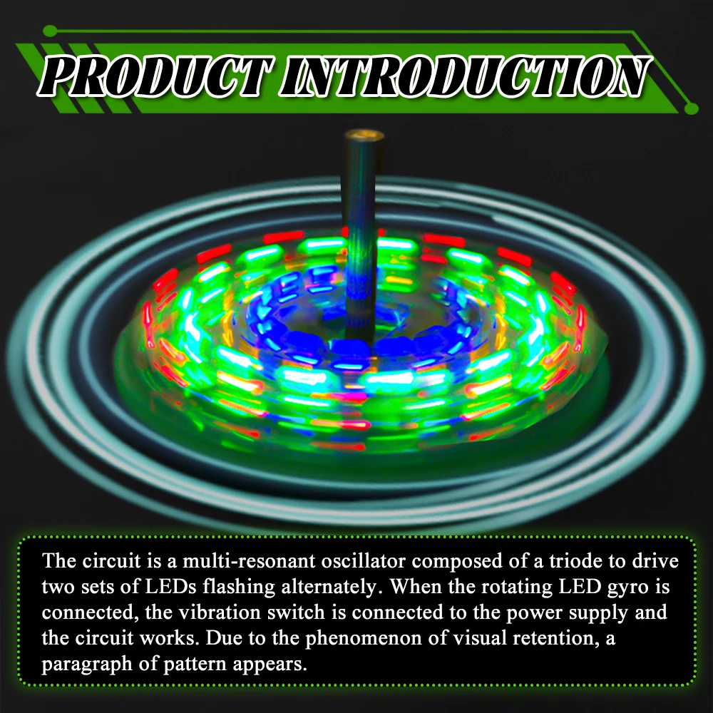 DIY LED Desktop Giroskop Elektronik Kit Triode Getaran Switch CR2032 Baterai Papan Sirkuit DIY Solder Kit DC6V Bertenaga
