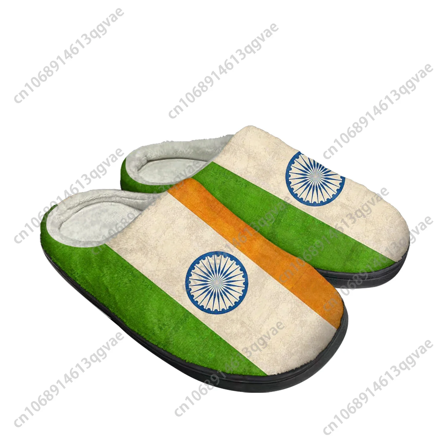 Indian Flag Home Cotton Custom Slippers Mens Womens Sandals India Plush Bedroom Casual Keep Warm Shoes Thermal Slipper