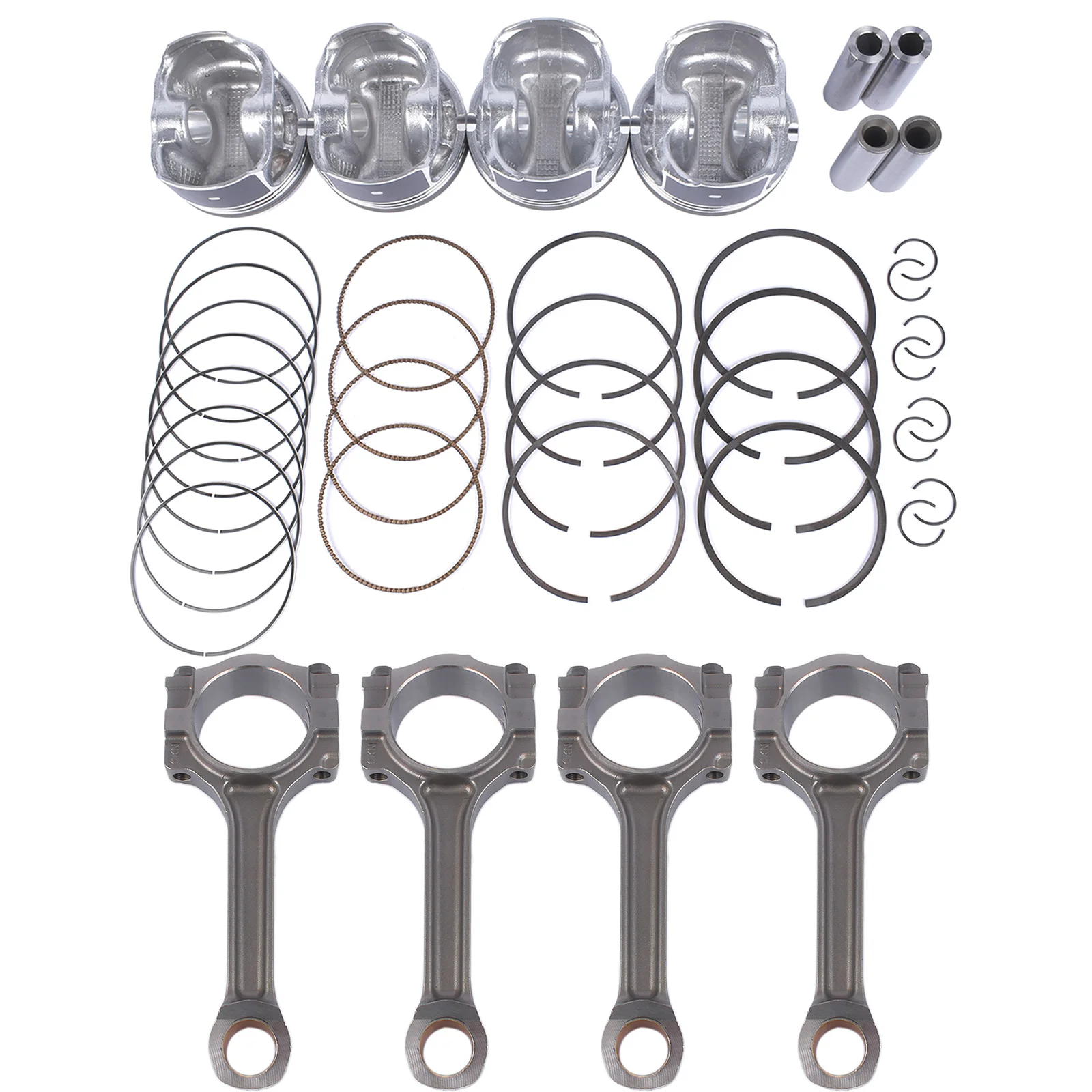 AP02 Pistons & Pins w/ Rings Connecting Rod Set for Chevy Equinox GMC Terrain Buick Regal Verano 2006-2017 12654958