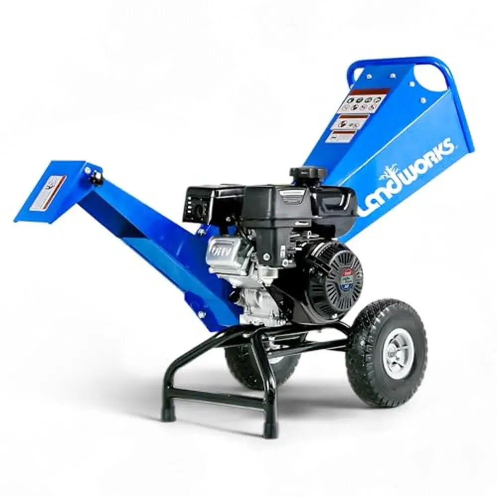 7HP Gas Powered Wood Chipper Shredder Mulcher Compact Design 3