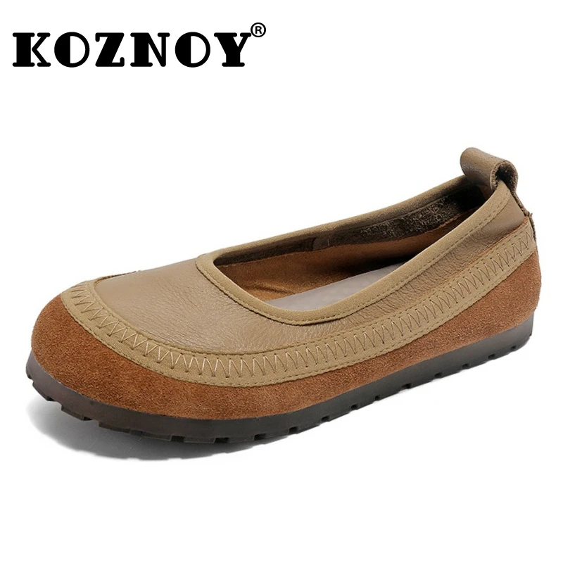 

Koznoy 1,5 см мокасины из натуральной кожи из коровьей замши на плоской подошве, летние женские элегантные резиновые удобные туфли на мелкой мягкой подошве в этническом стиле
