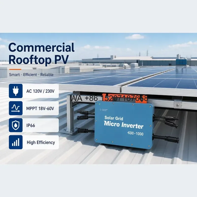 Wmwmnu 800W Balcony Solar Micro Inverter Plug and Play with WiFi Monitoring for Home Energy System