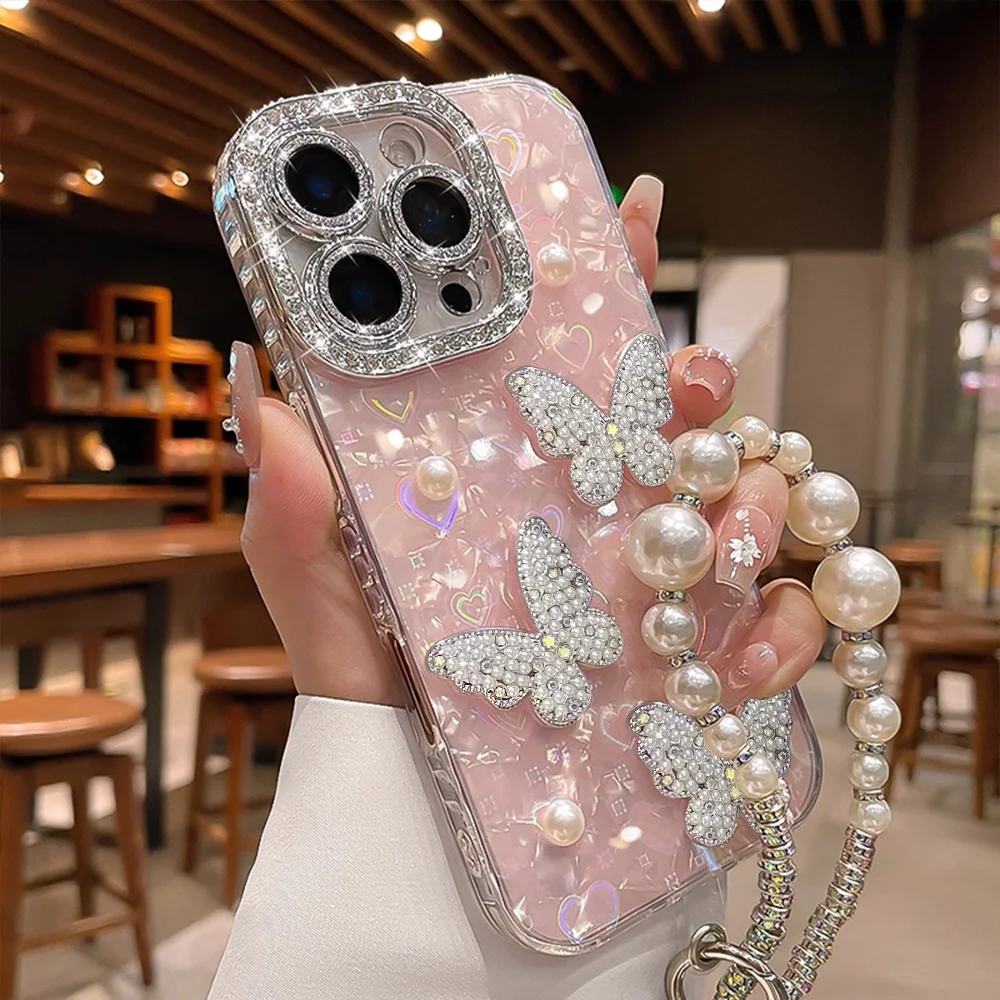 Heart Glitter Phone Case for Apple iPhone 17 Air 16 15 14 13 12 11 Pro Max Plus Transparent Shockproof Soft TPU Protective Cover view 4
